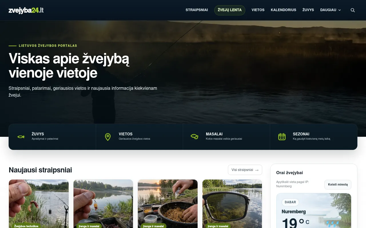 Screenshot of zvejyba24.lt