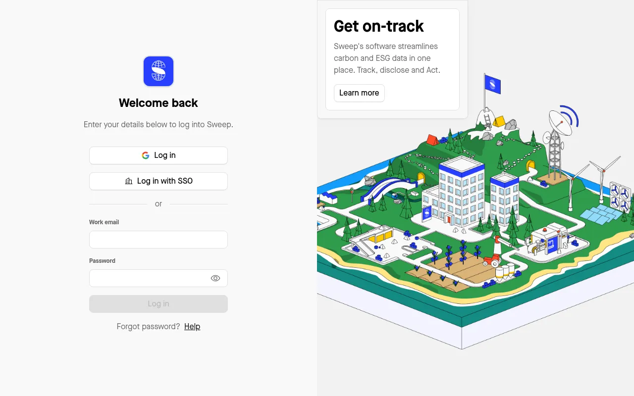 Screenshot of app.sweep.net