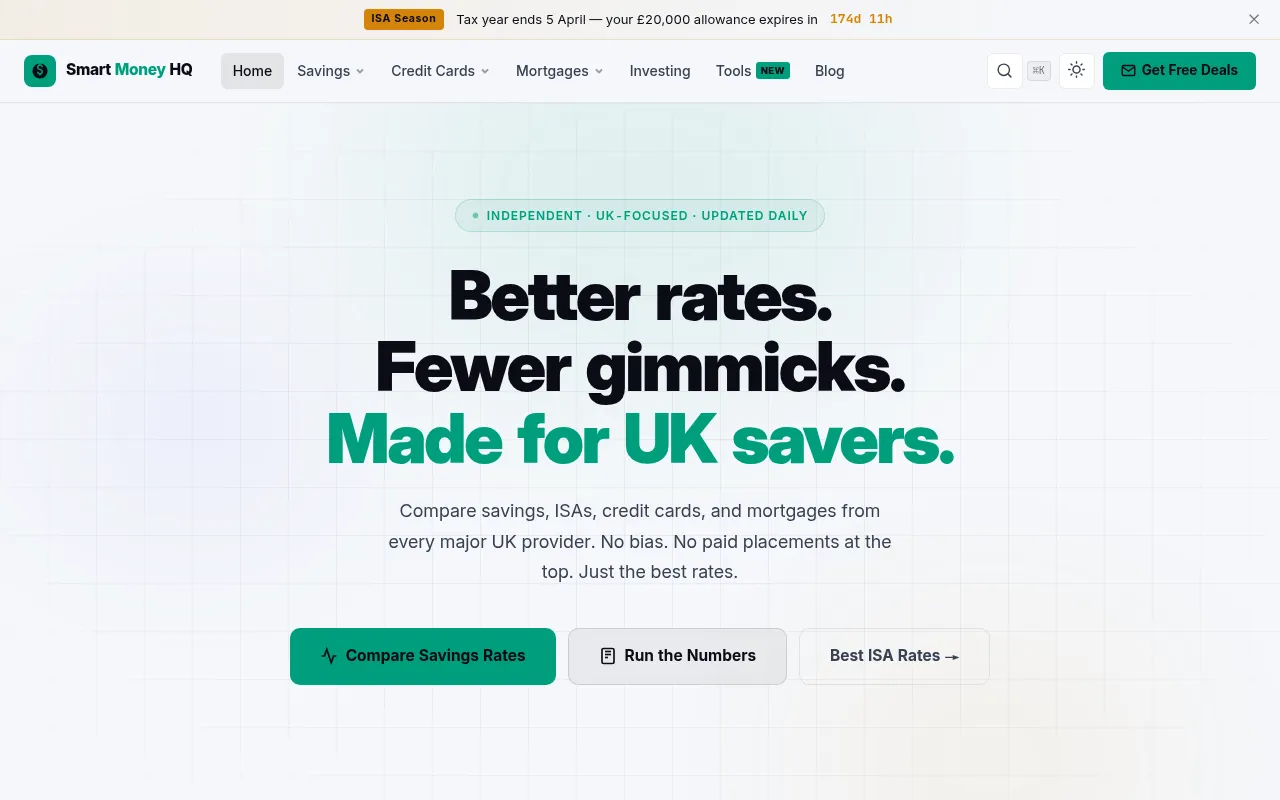 Screenshot of smartmoneyhq.co.uk