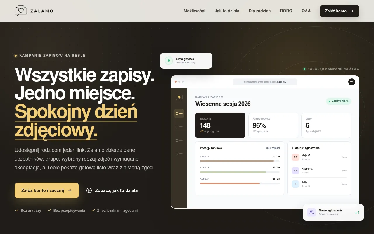Screenshot of zapisy.zalamo.com