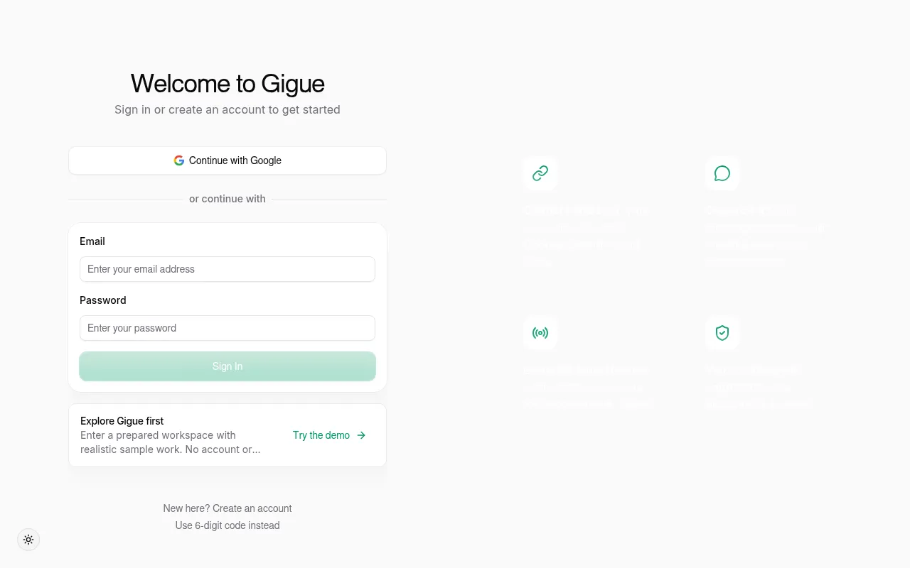 Screenshot of beta.gigue.app