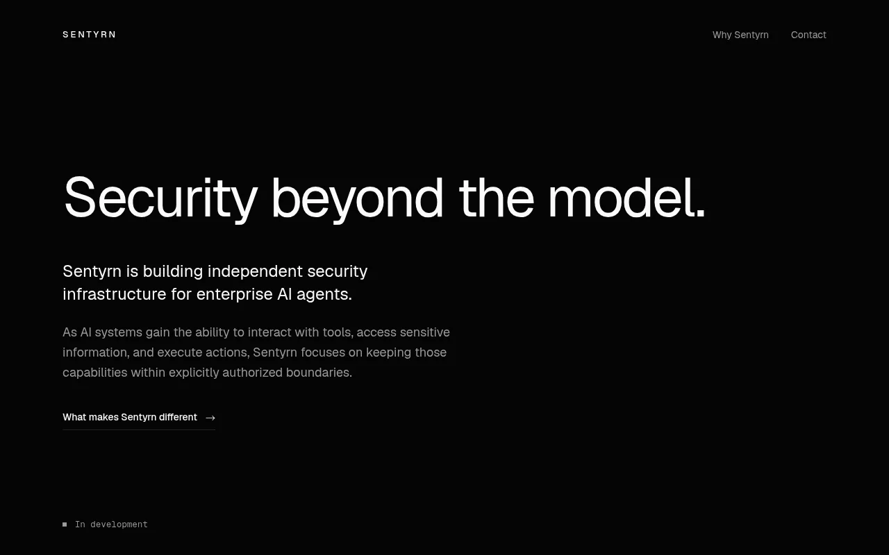 Screenshot of sentyrn.com