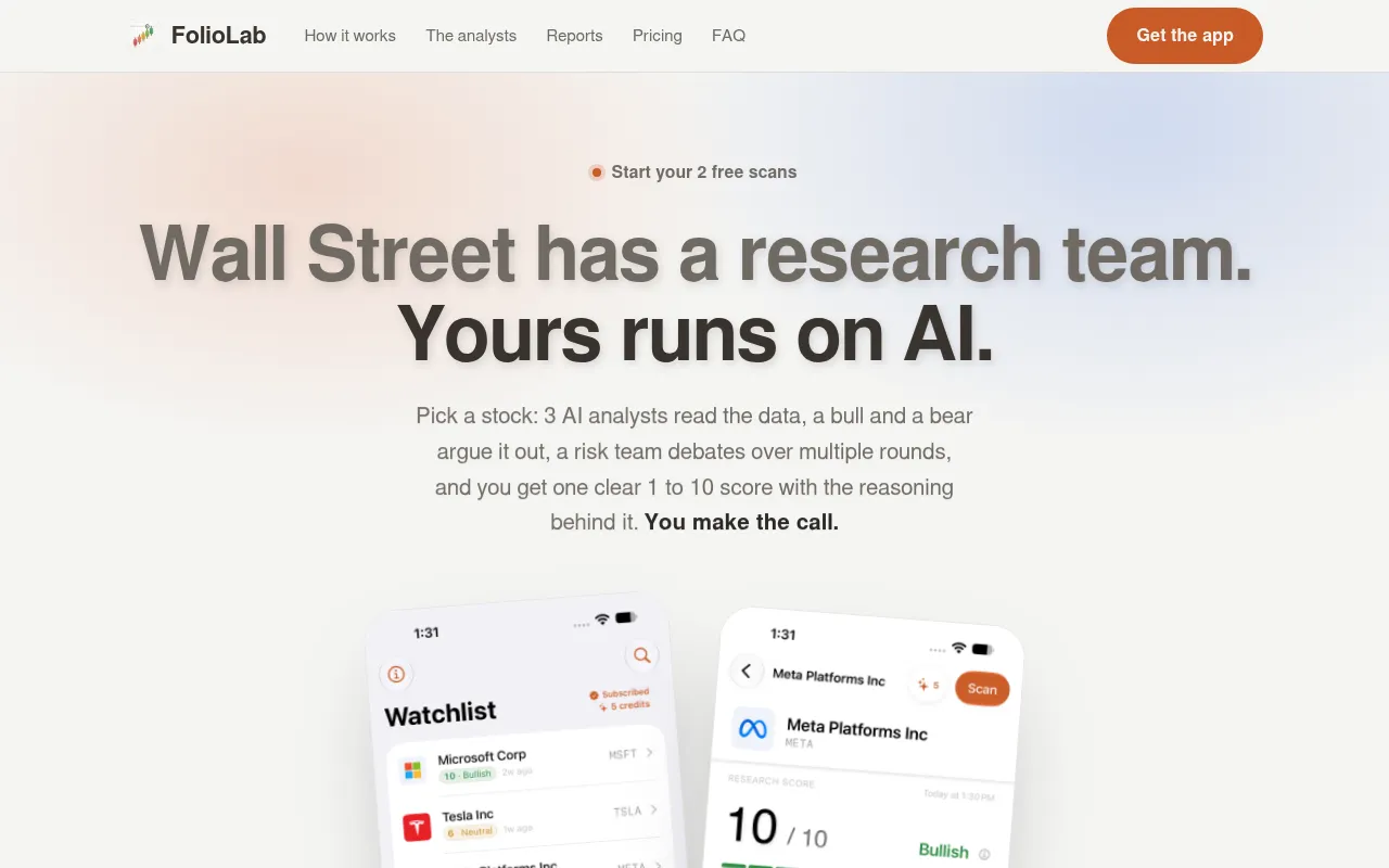 Screenshot of foliolab.io