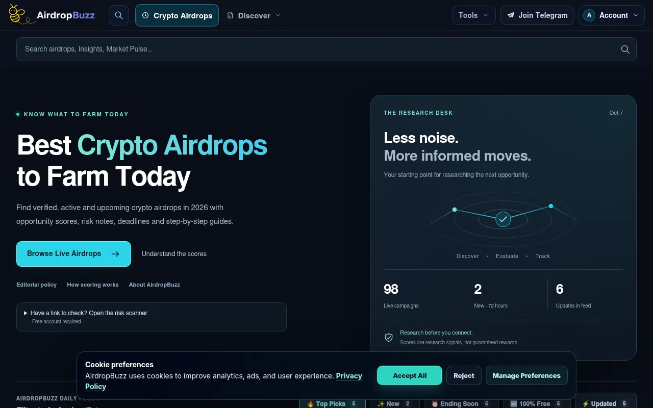 Screenshot of airdropbuzz.com