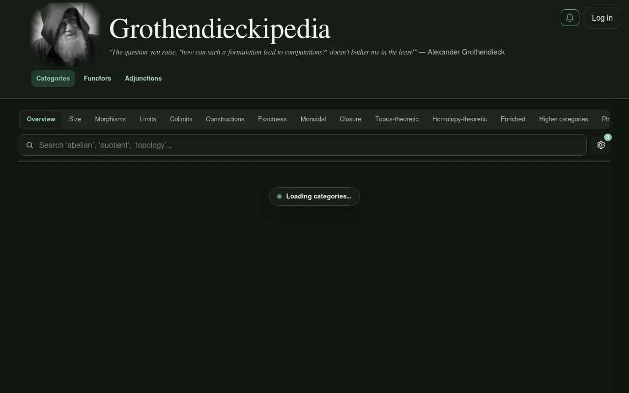 Screenshot of grothendieckipedia.com