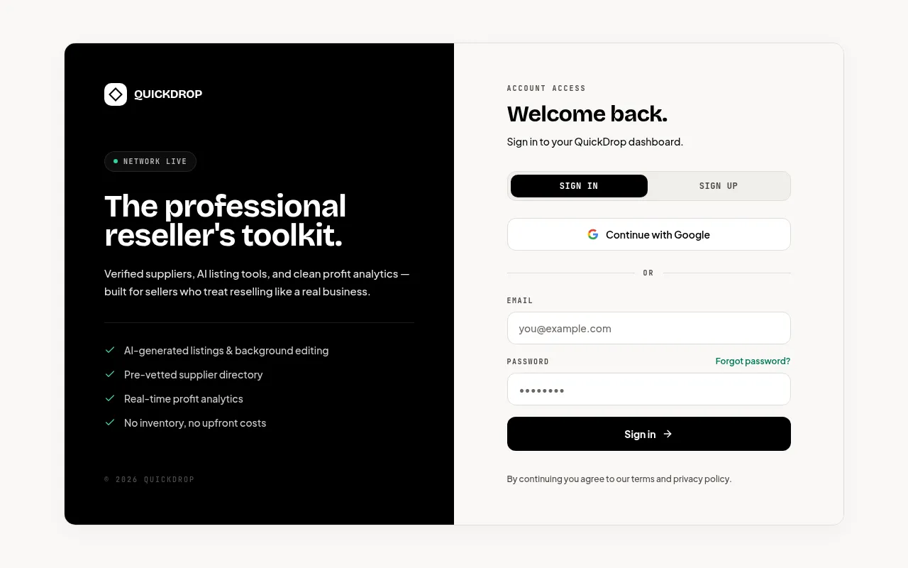 Screenshot of quick-drop.app