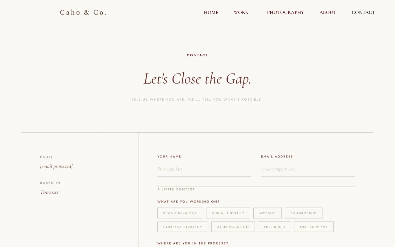 Screenshot of cahoandco.com