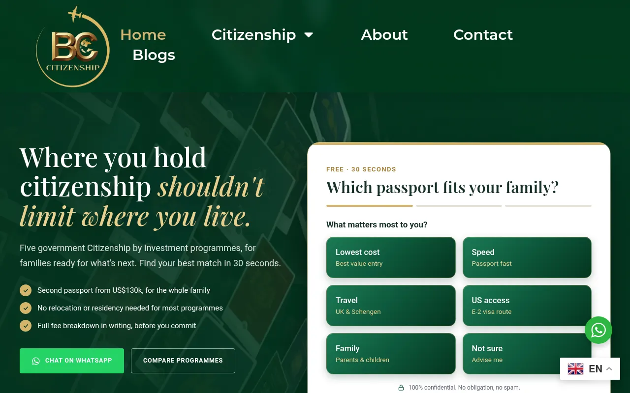 Screenshot of broeckcitizenship.com