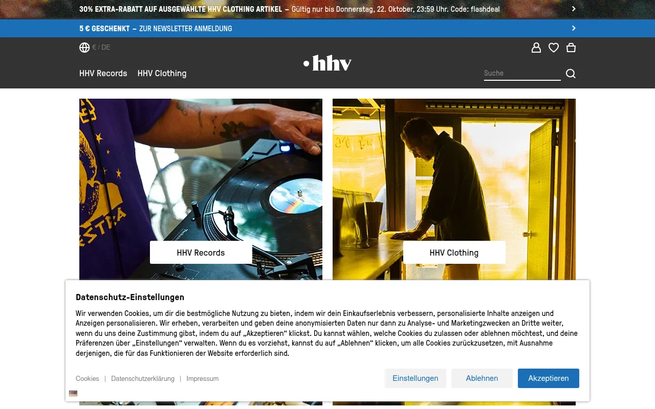 Screenshot of hhv.de