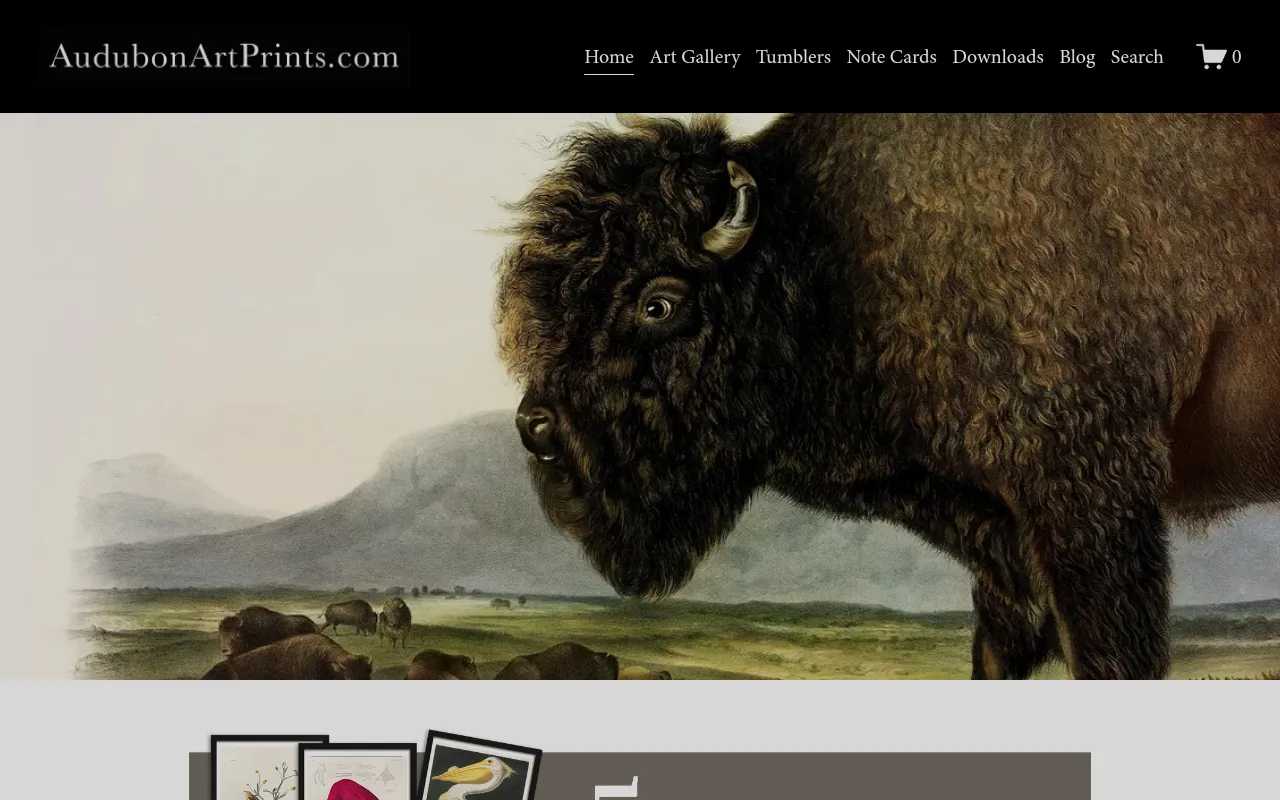 Screenshot of audubonartprints.com