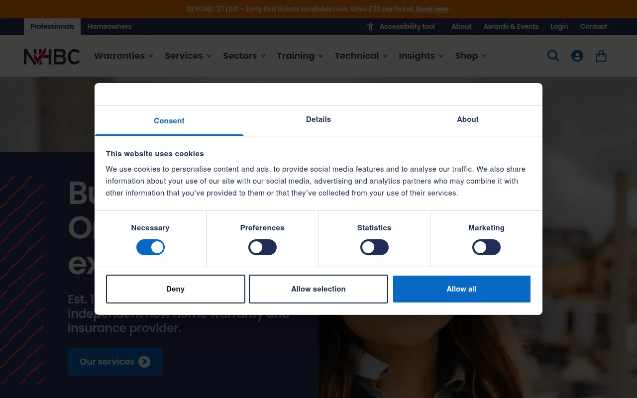 Screenshot of nhbc.co.uk