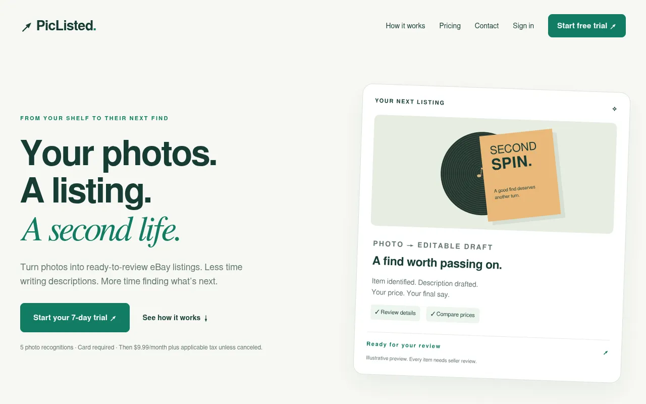 Screenshot of piclisted.com