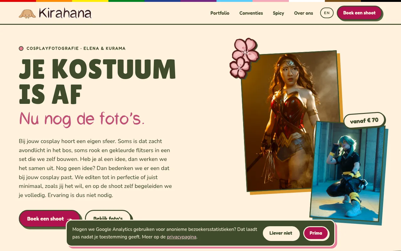 Screenshot of kirahana.net
