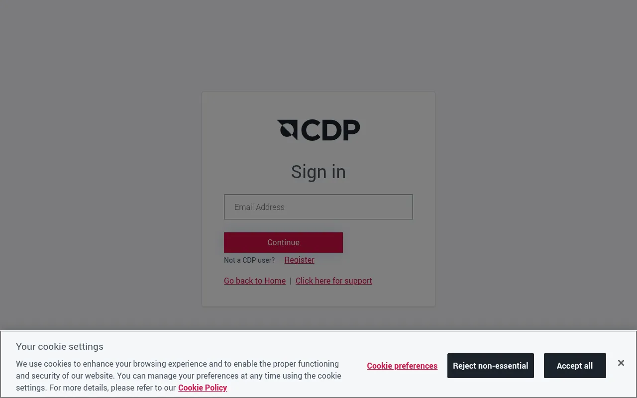 Screenshot of myportal.cdp.net