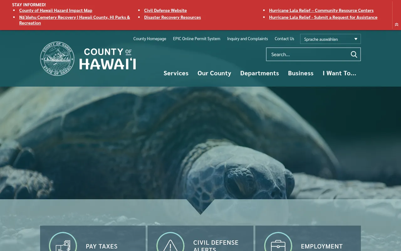 Screenshot of hawaiicounty.gov