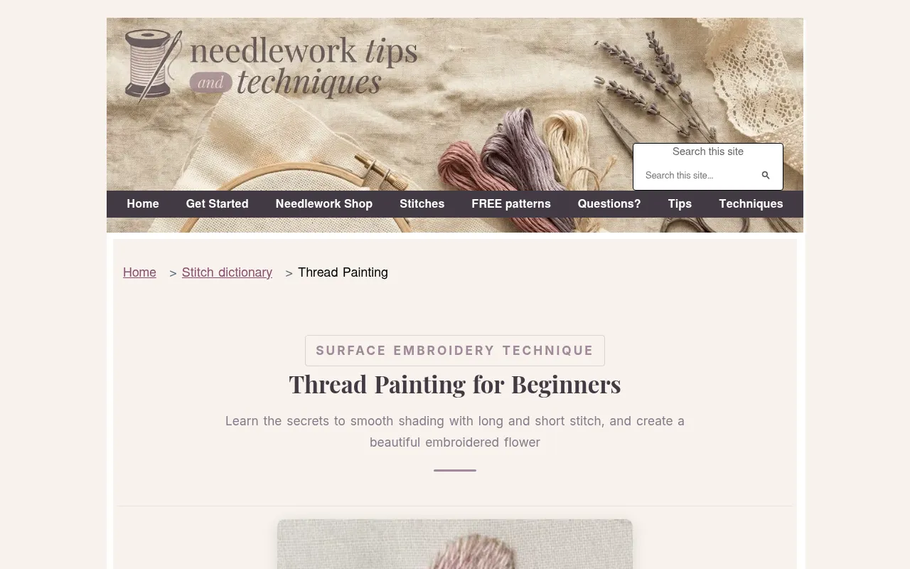 Screenshot of needlework-tips-and-techniques.com