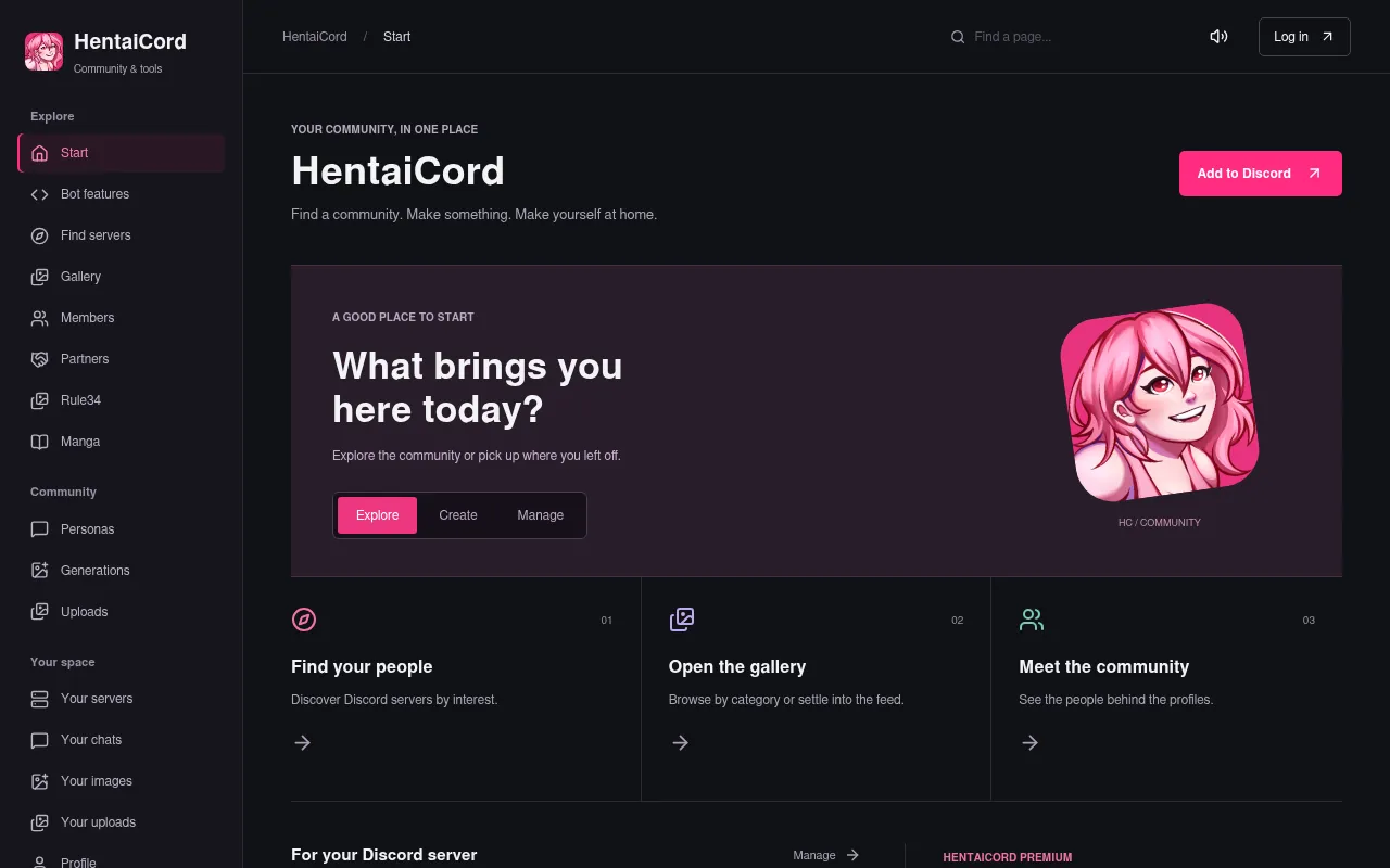 Screenshot of hentaicord.net