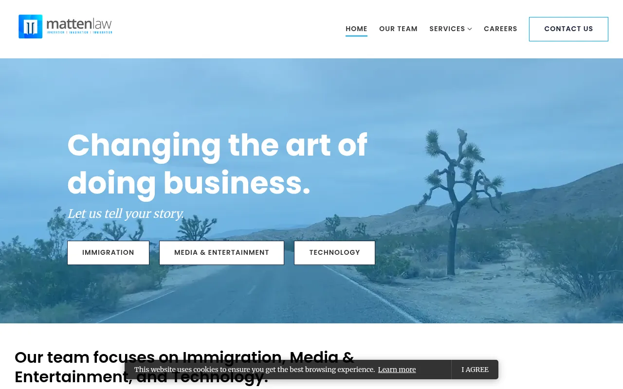 Screenshot of matten-law.com