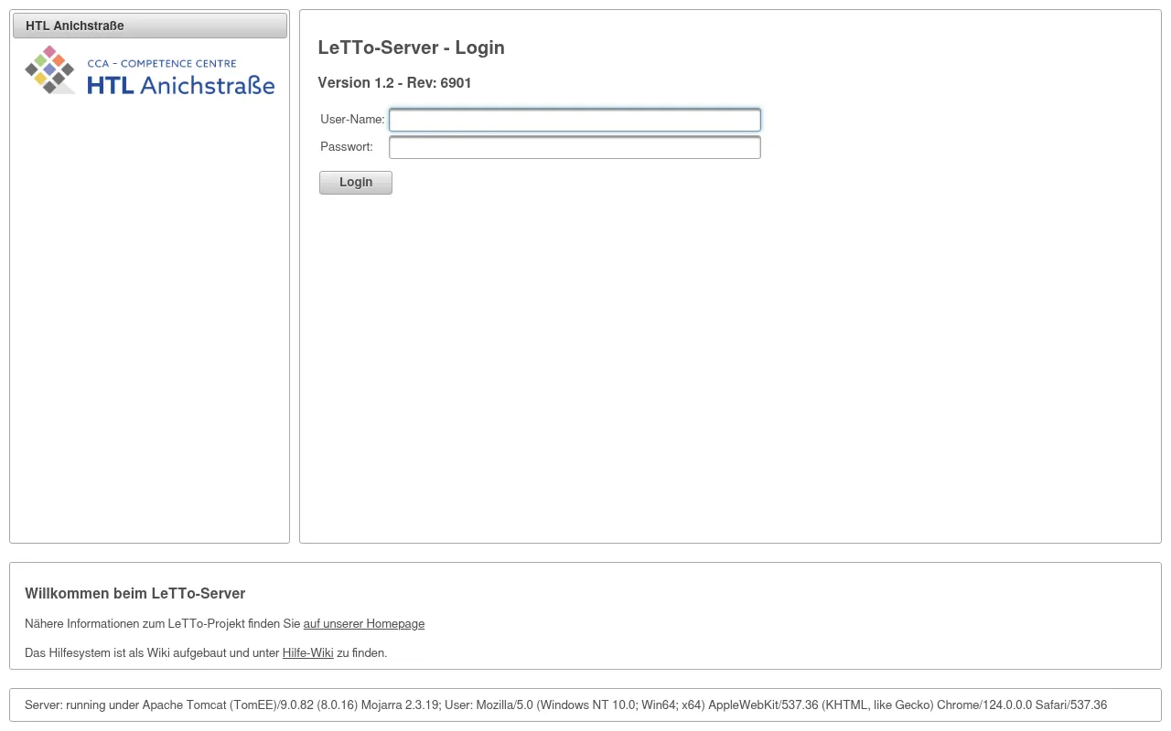 Screenshot of letto.htlinn.ac.at