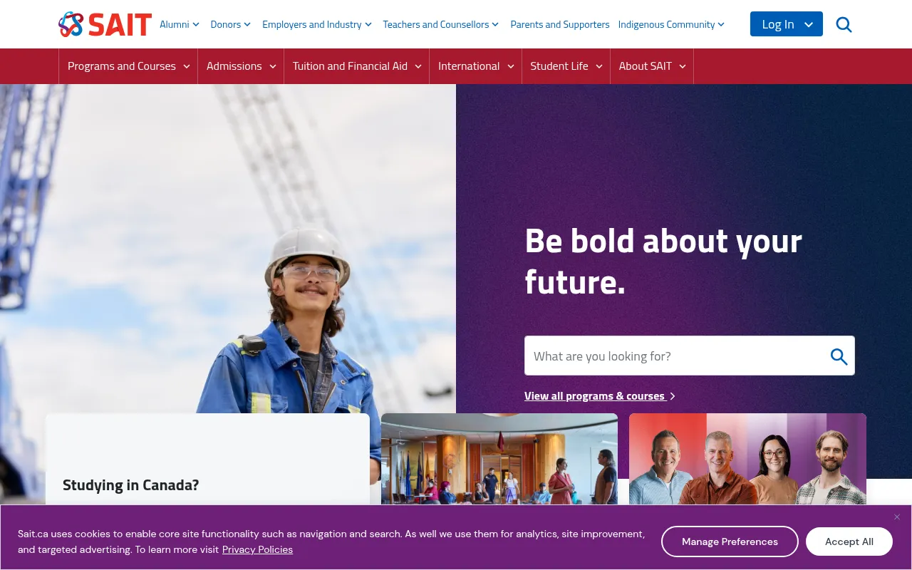 Screenshot of sait.ca