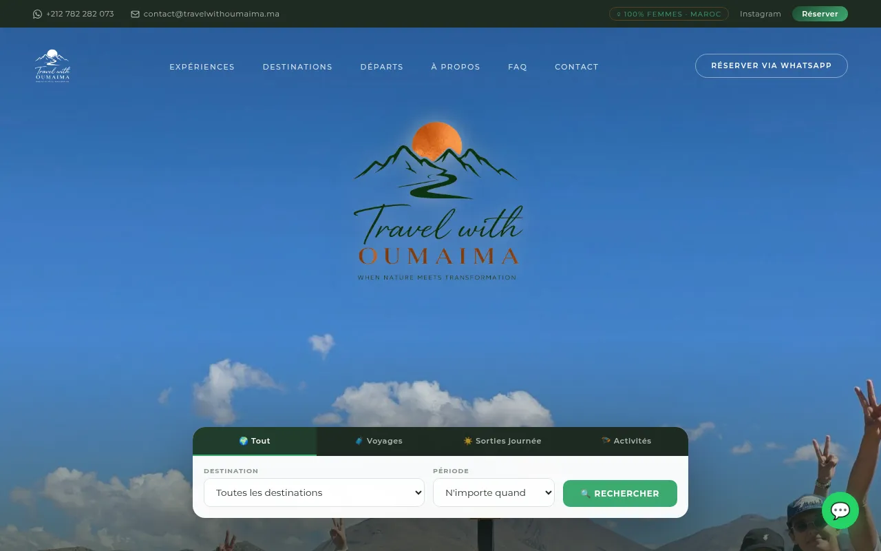 Screenshot of travelwithoumaima.ma