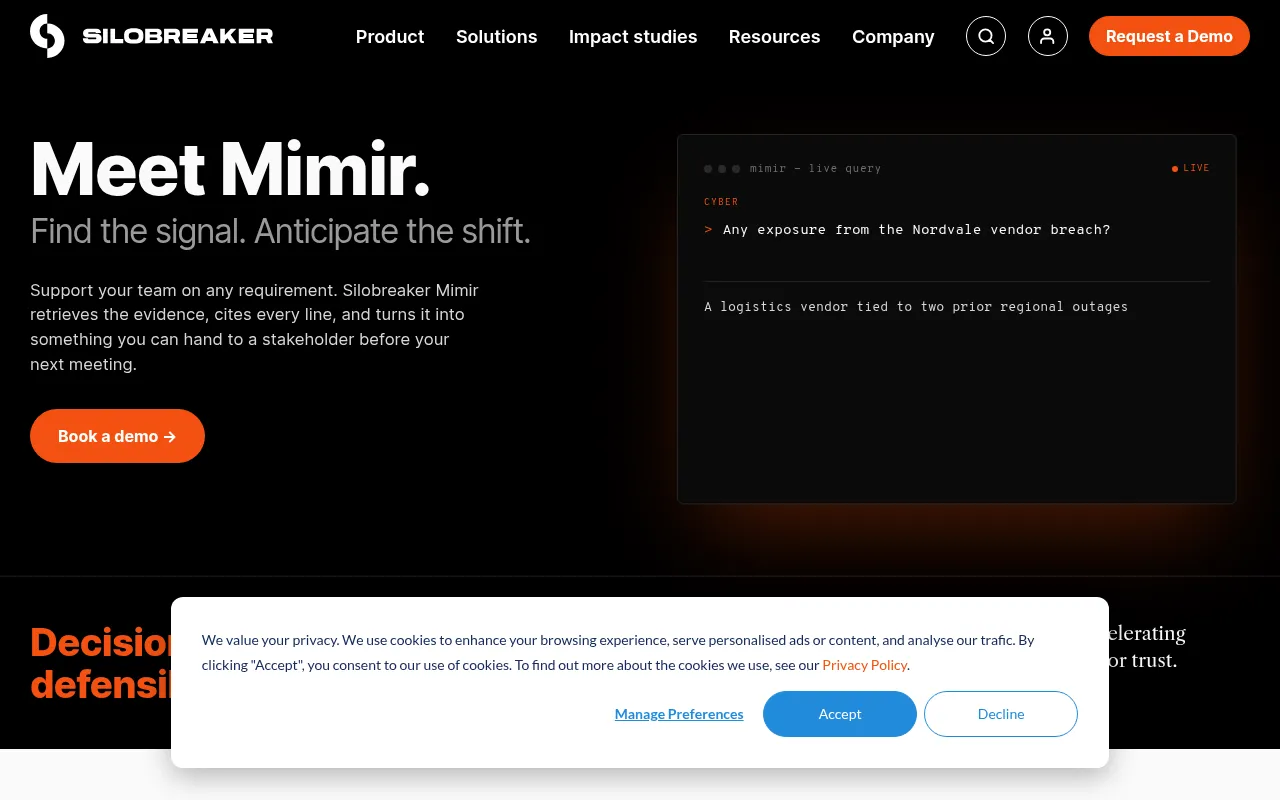 Screenshot of silobreaker.com
