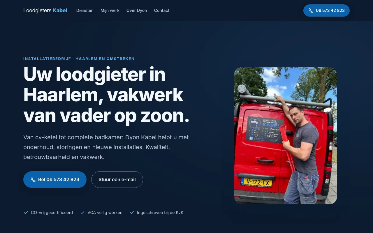 Screenshot of loodgieterskabel.nl
