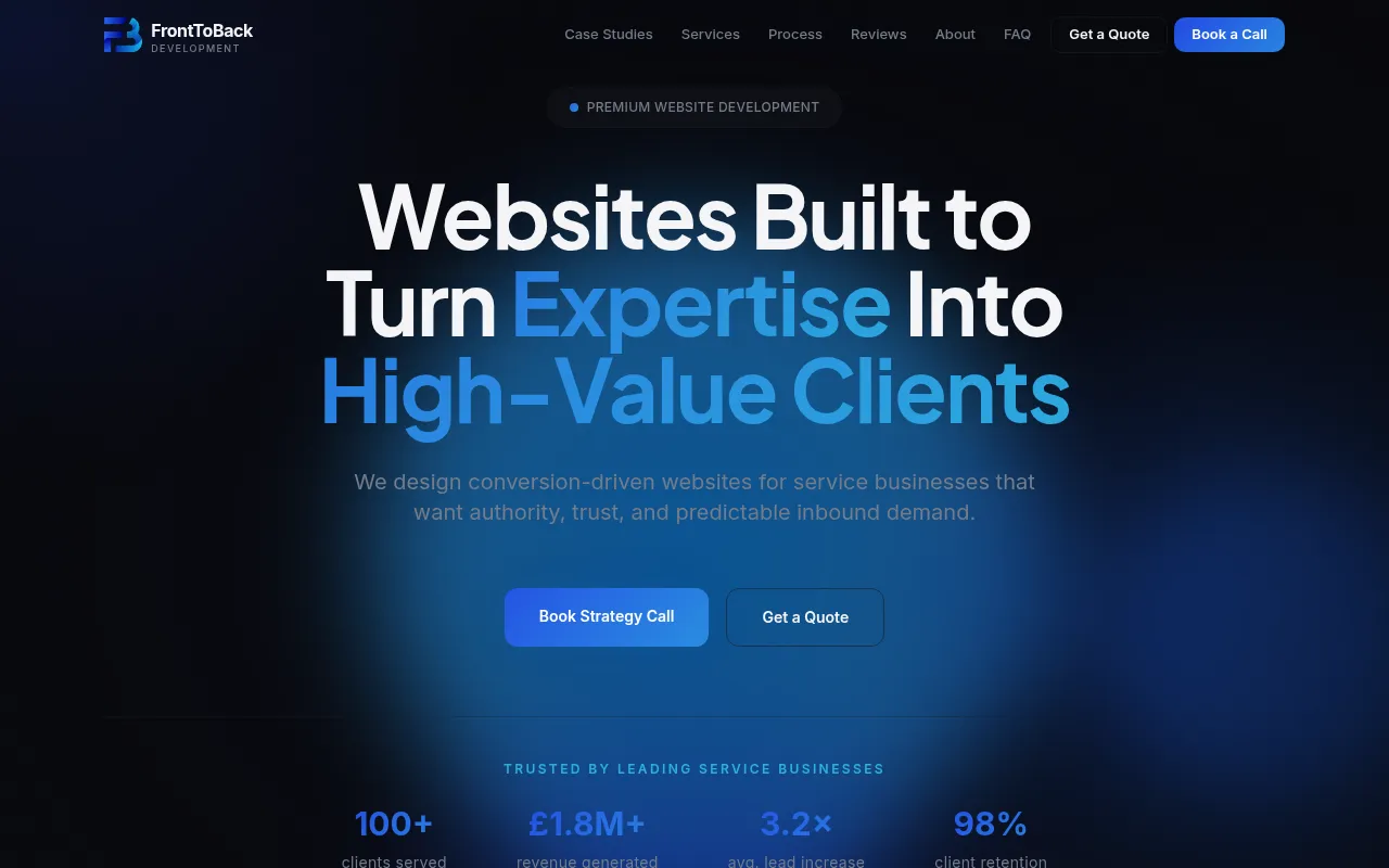 Screenshot of fronttobackdev.com