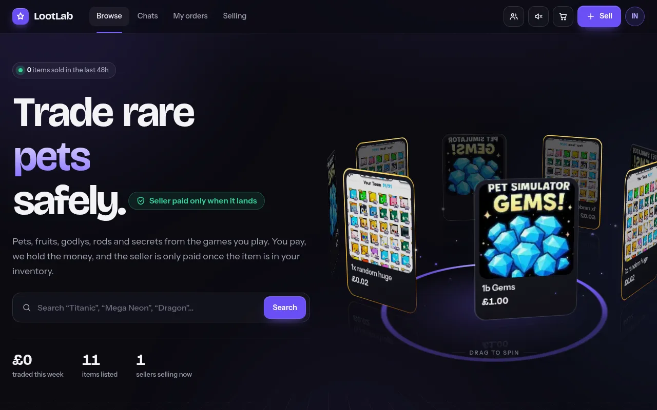 Screenshot of lootlab.lol