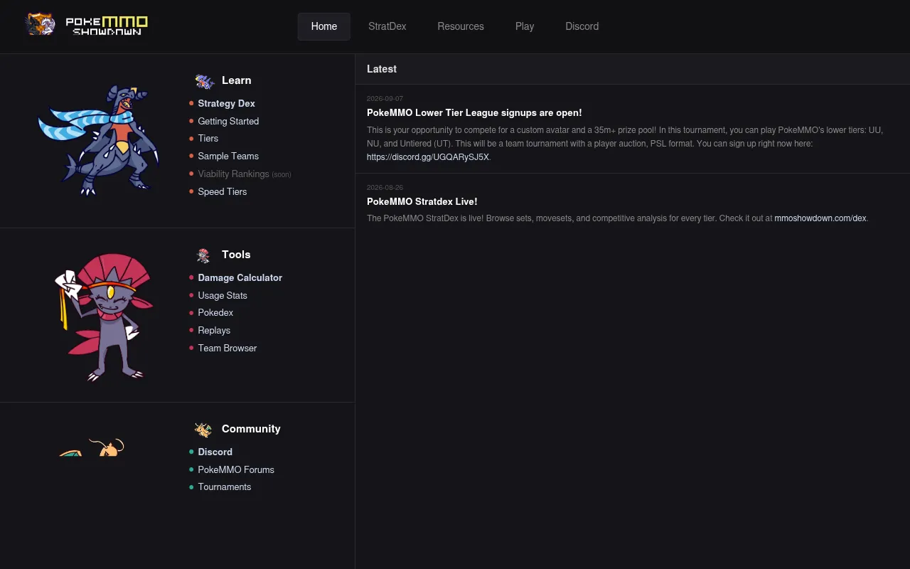 Screenshot of mmoshowdown.com
