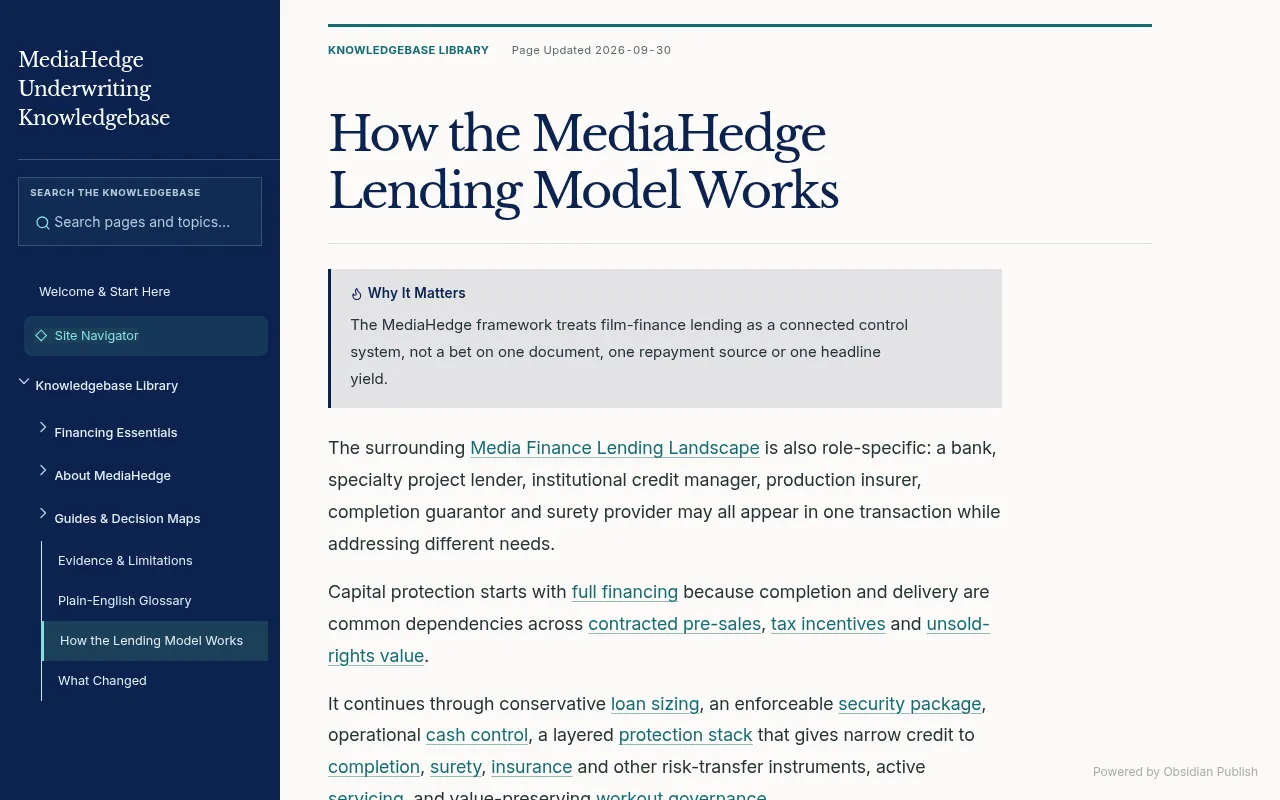 Screenshot of mediafinance.guide