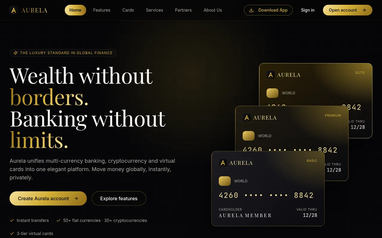 Screenshot of aurelawallet.com