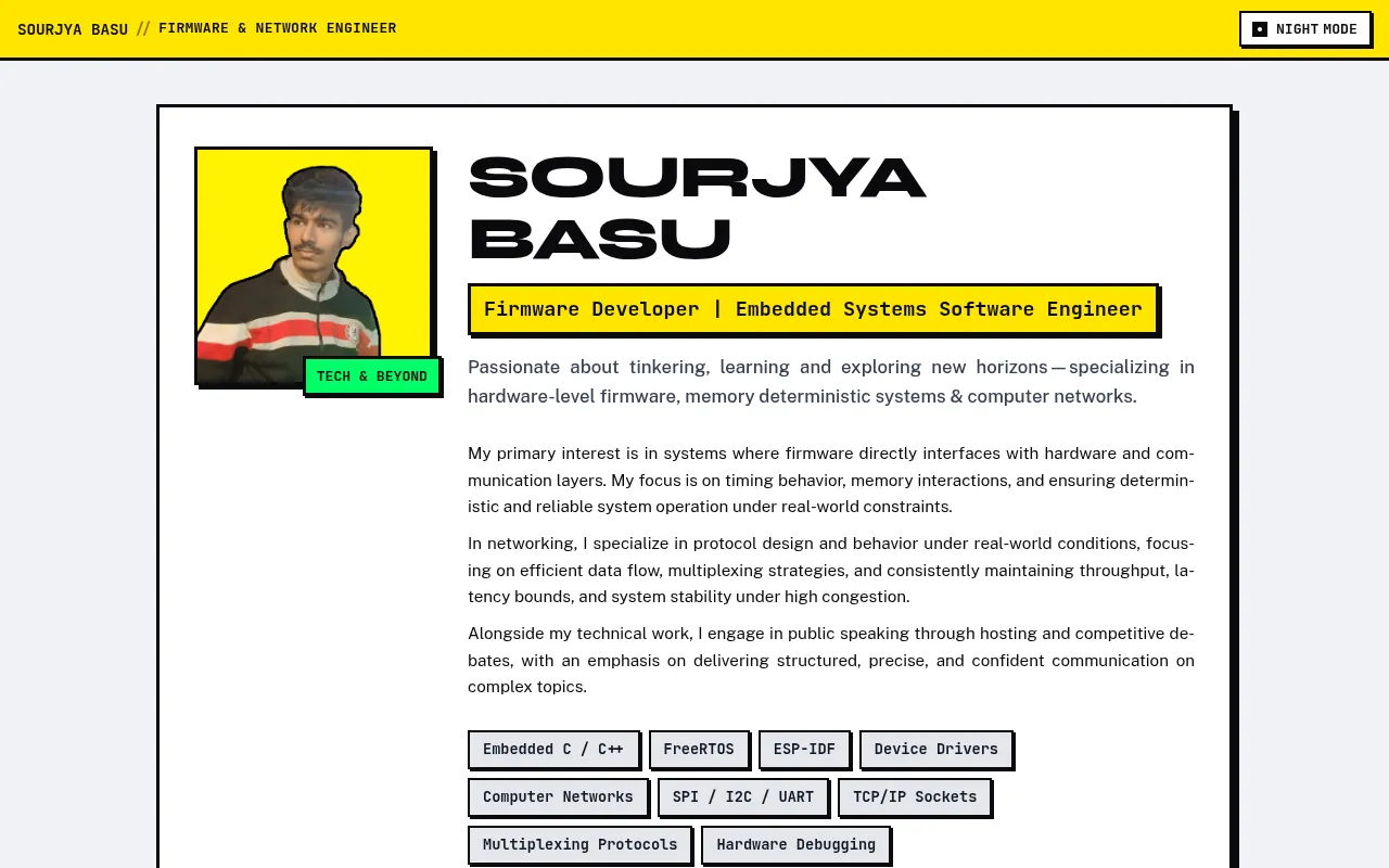 Screenshot of sourjyabose.github.io