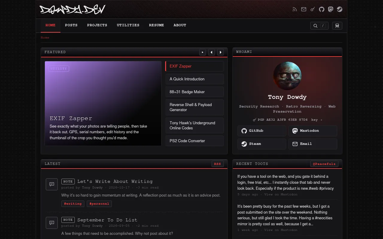 Screenshot of dowdy.dev