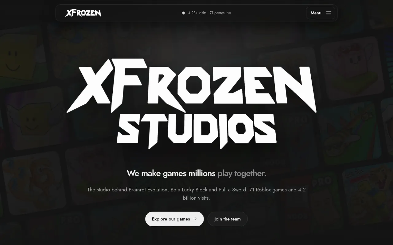 Screenshot of xfrozen.org