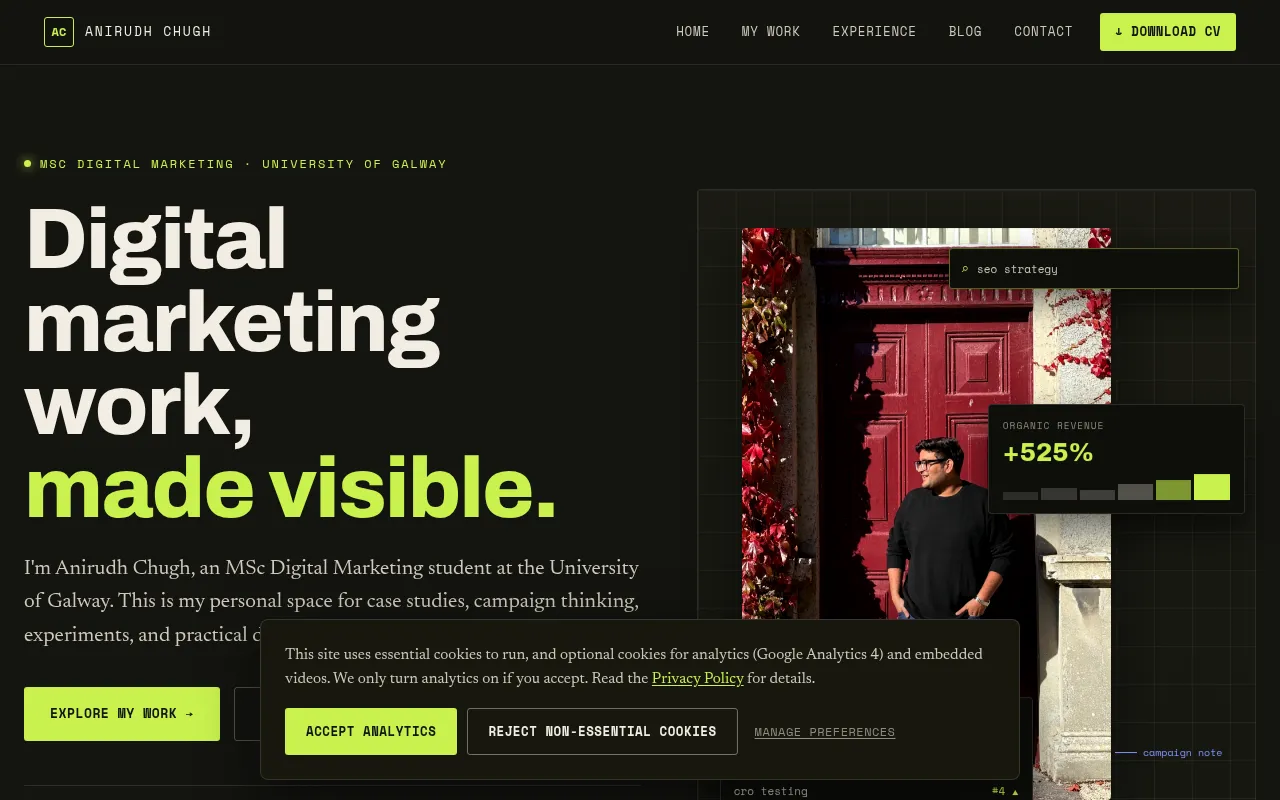 Screenshot of anirudhchugh.com