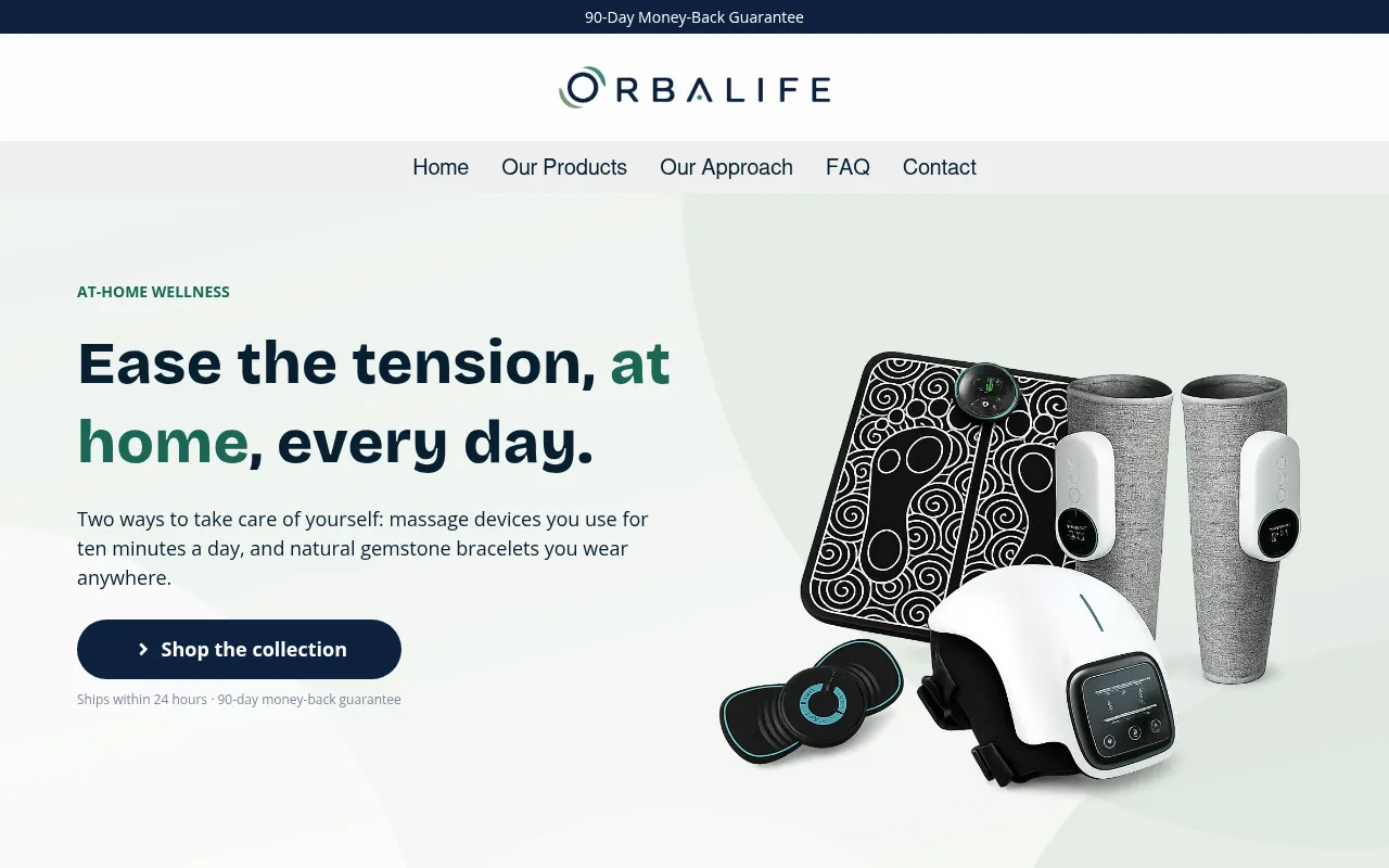 Screenshot of pages.orbalife.com