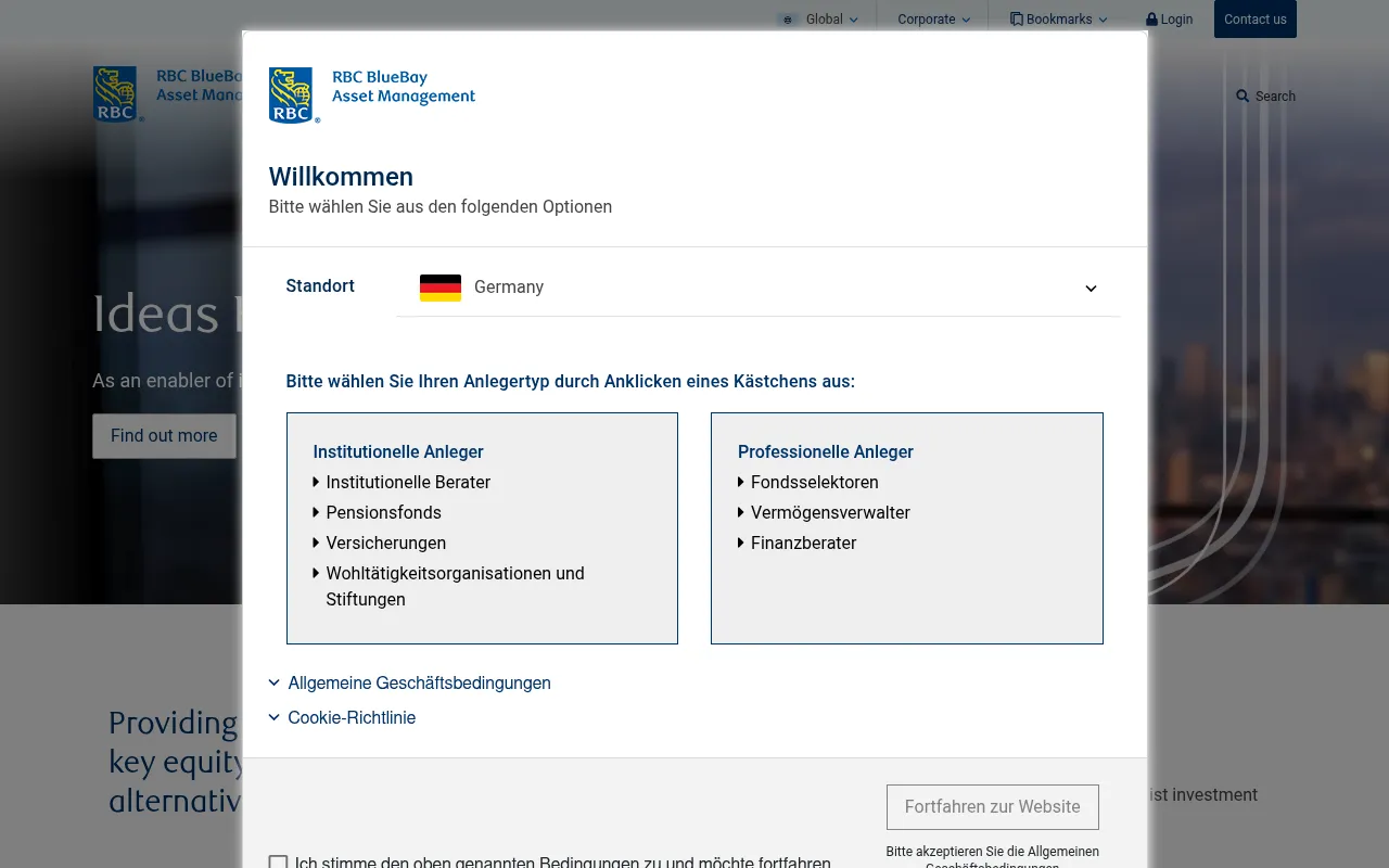 Screenshot of rbcbluebay.com