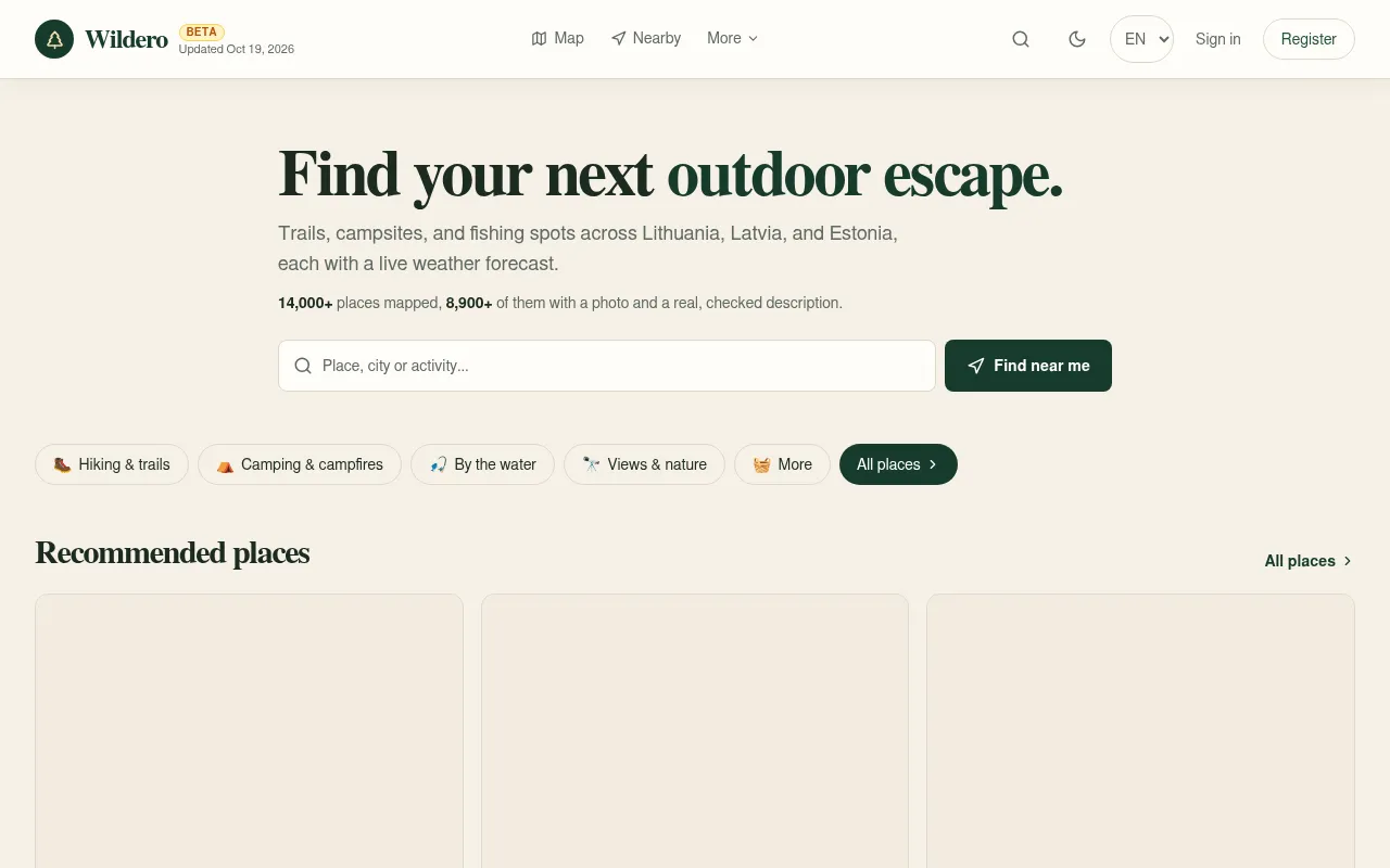 Screenshot of wildero.app