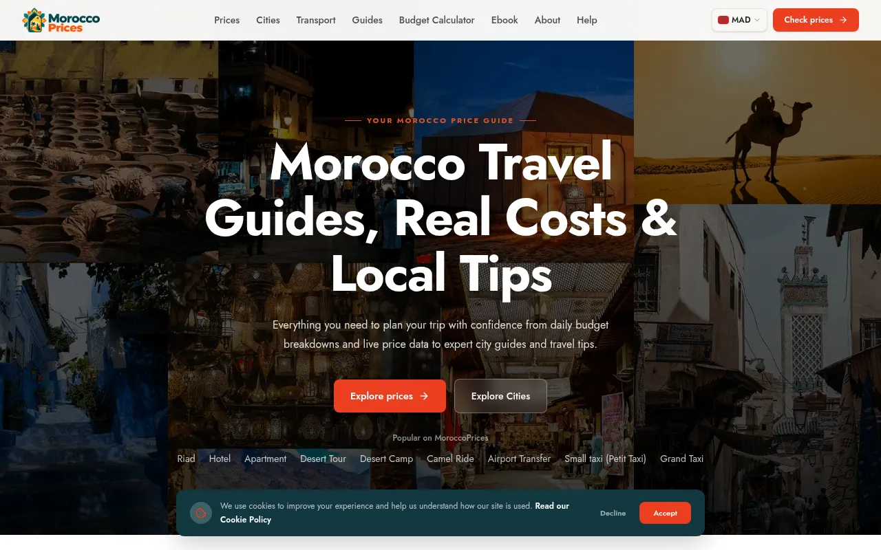 Screenshot of moroccoprices.com