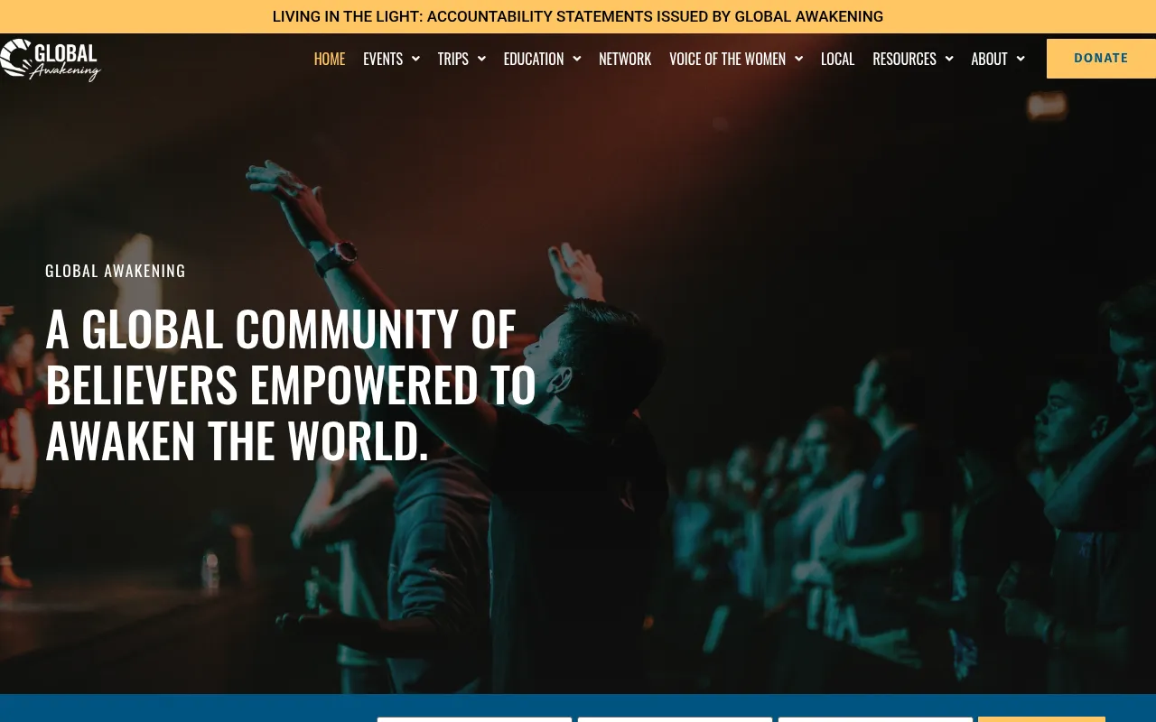 Screenshot of globalawakening.com