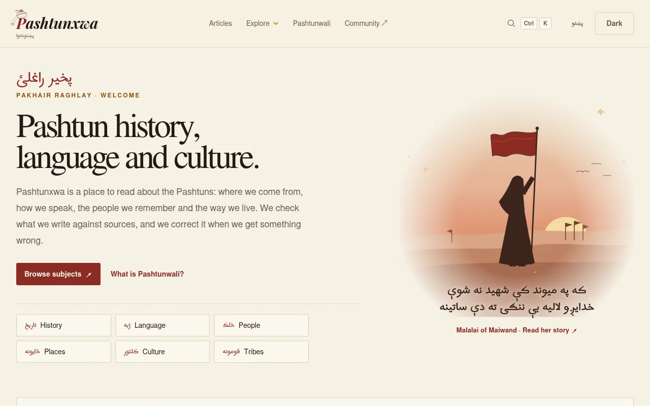 Screenshot of pashtunxwa.com