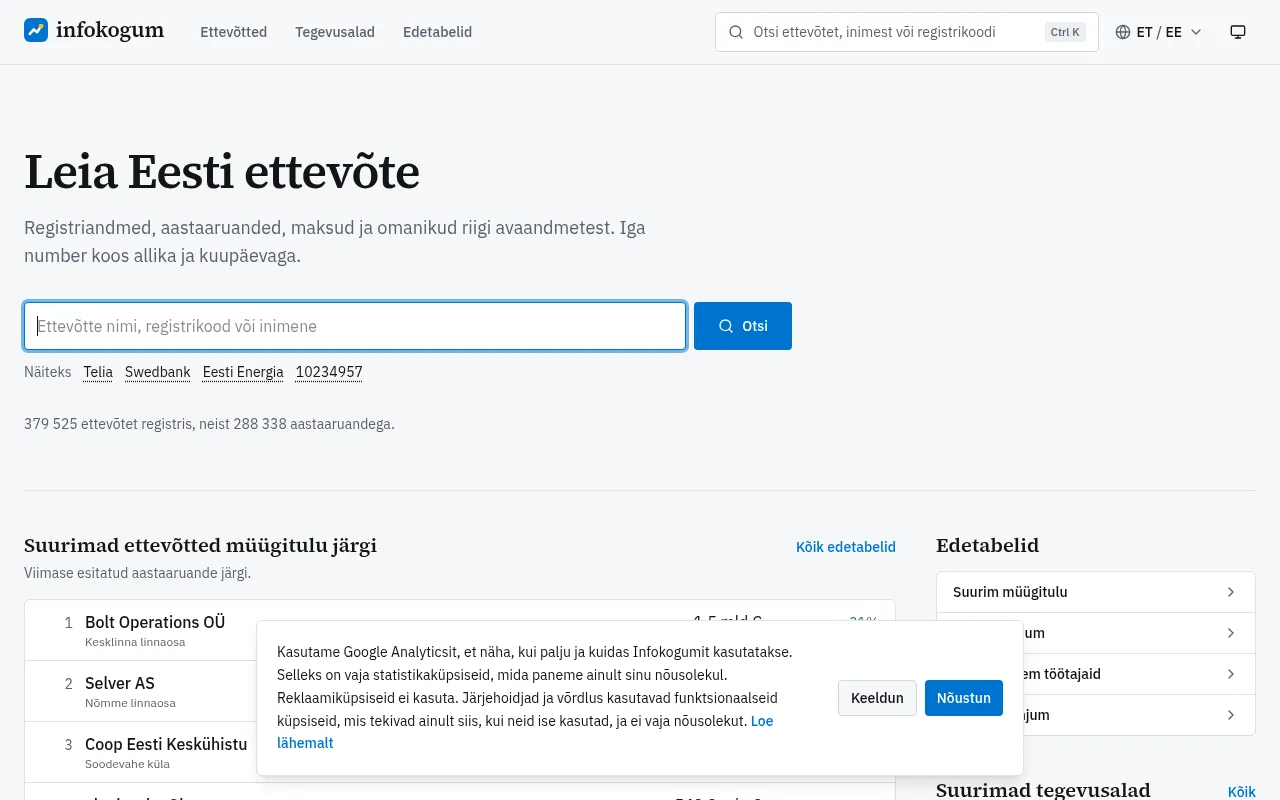 Screenshot of infokogum.ee