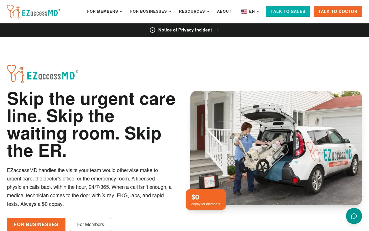 Screenshot of ezaccessmd.com
