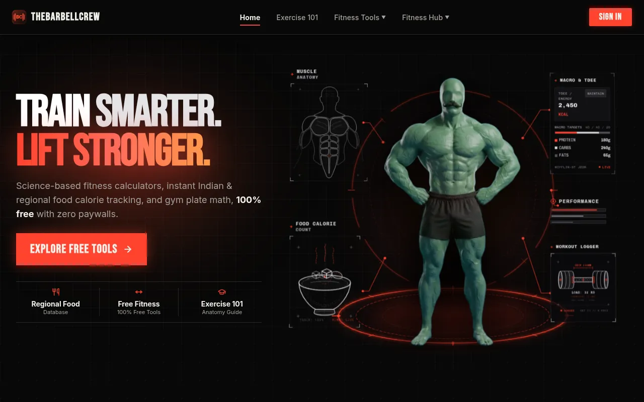 Screenshot of thebarbellcrew.com