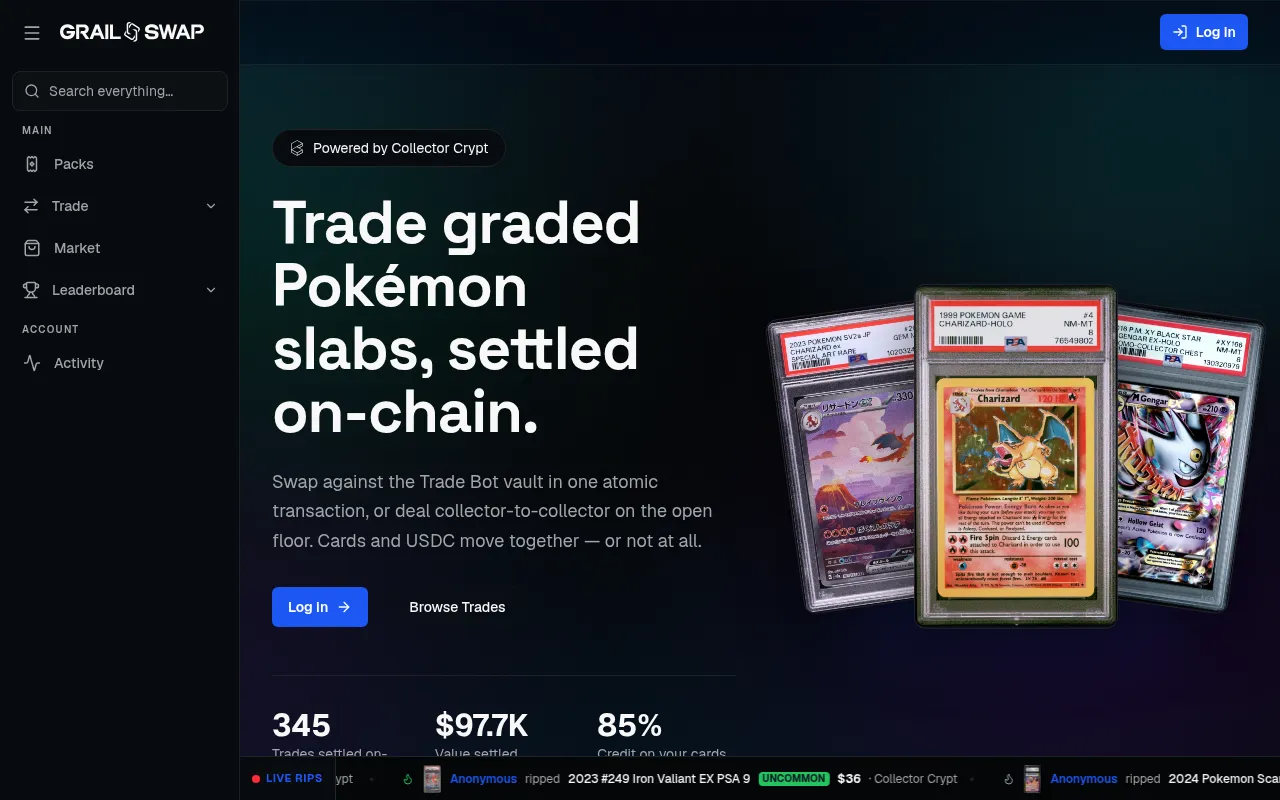 Screenshot of grailswap.io
