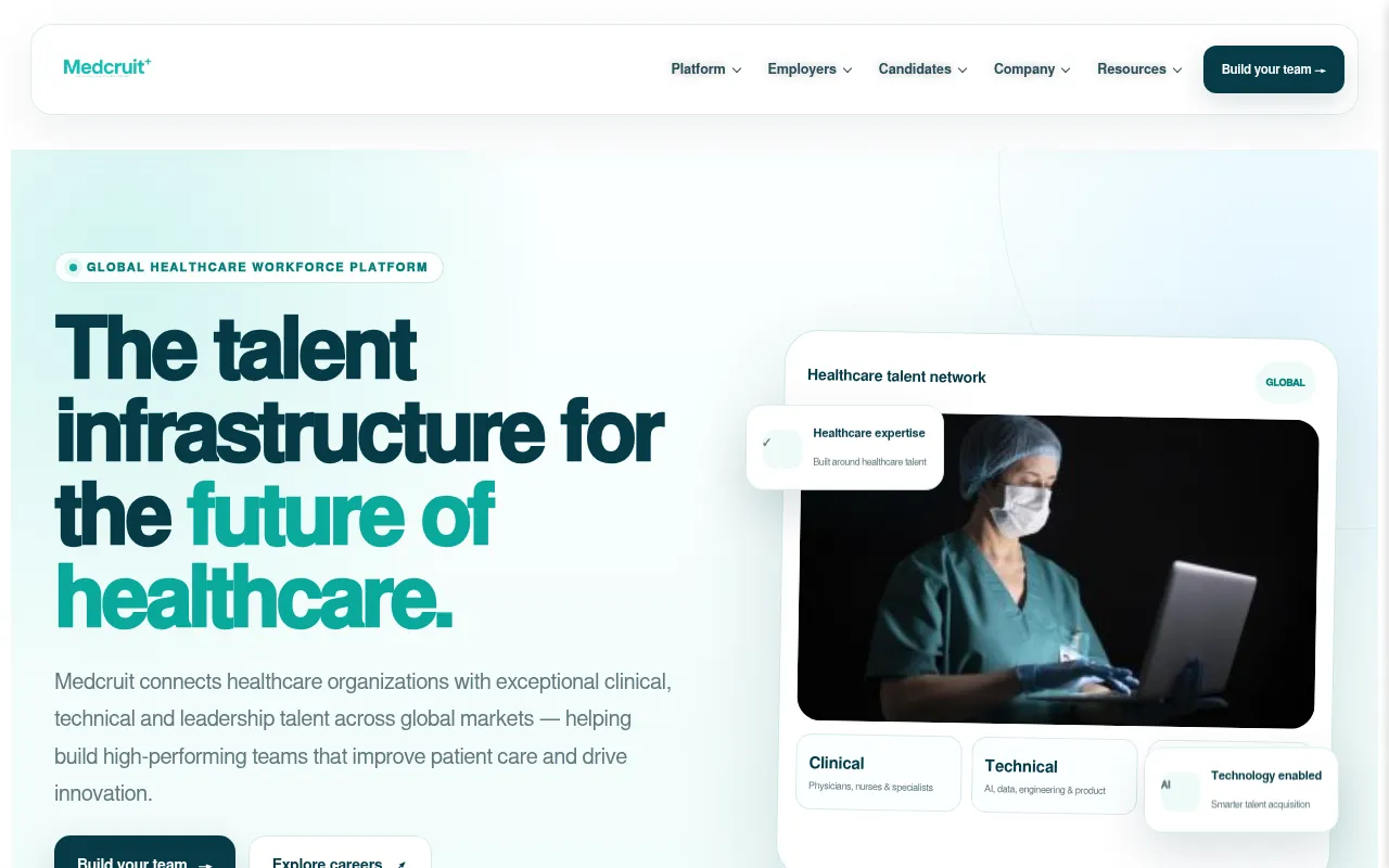 Screenshot of medcruit.net