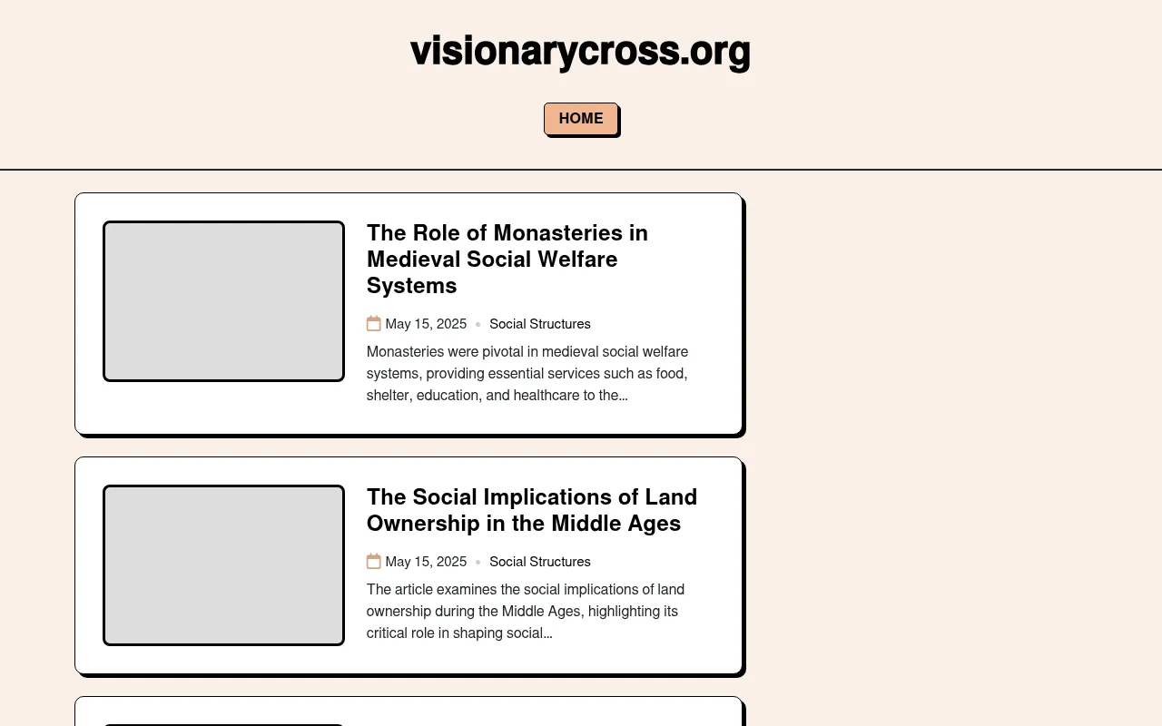 Screenshot of visionarycross.org