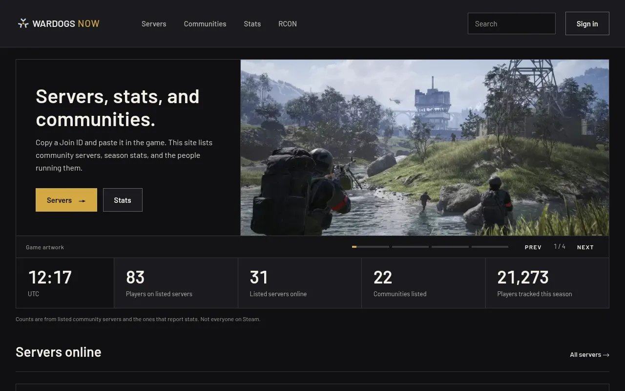 Screenshot of wardogsnow.com