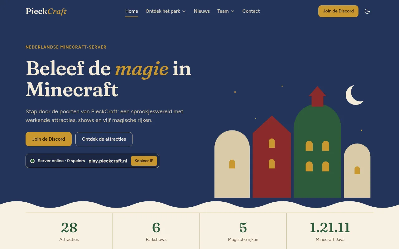 Screenshot of pieckcraft.nl